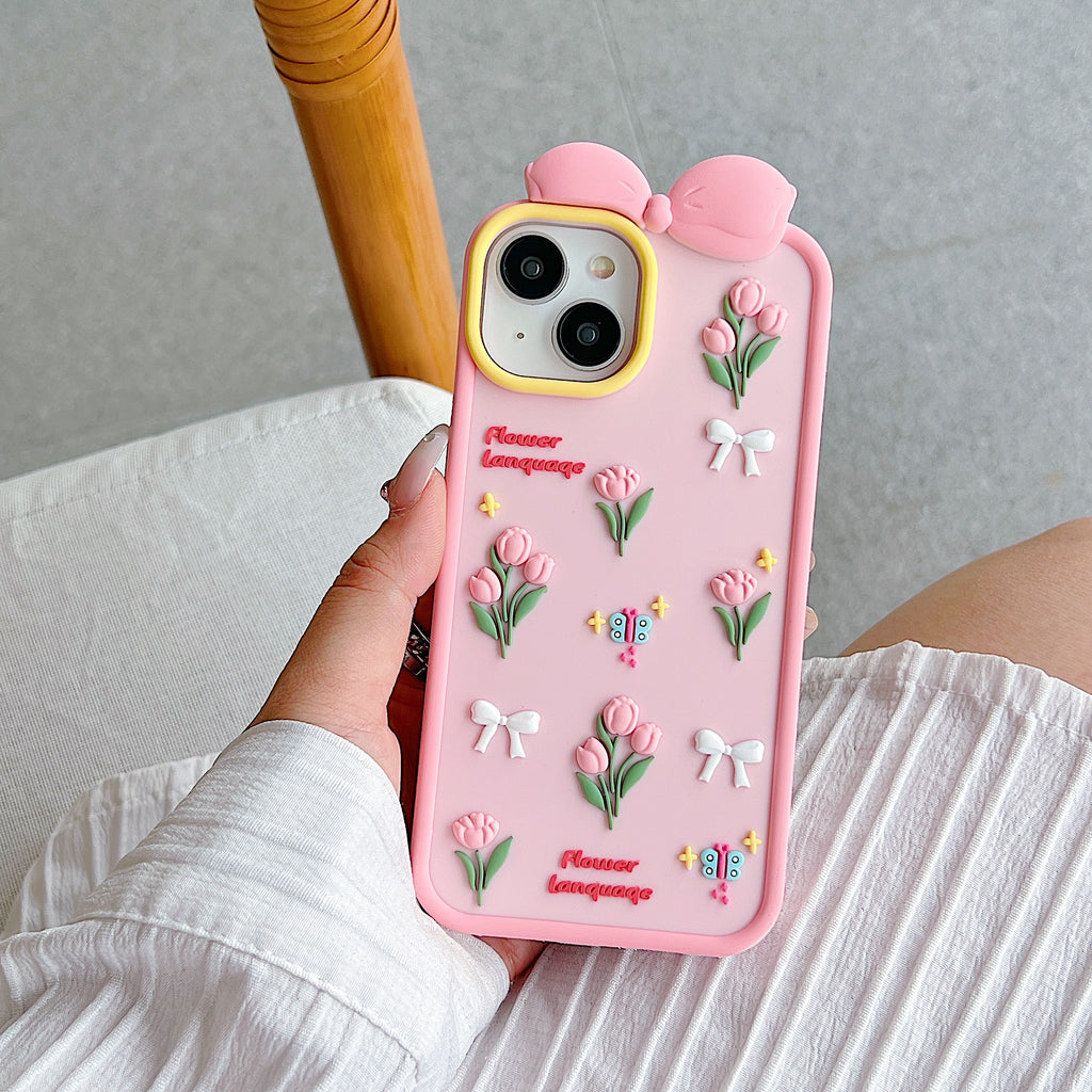 Tulip Flower Silicone Soft iPhone Case