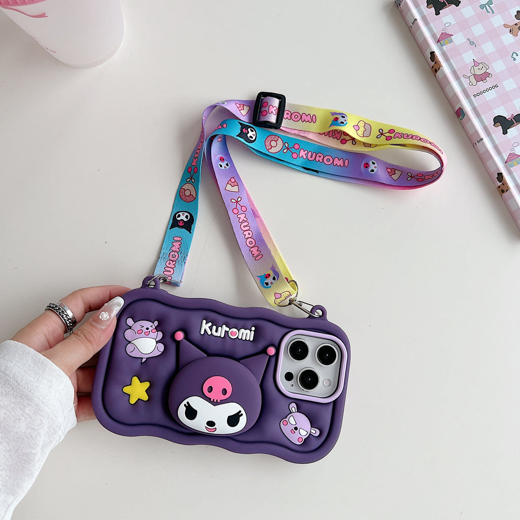 Cute Kuromi iPhone Case with Strap