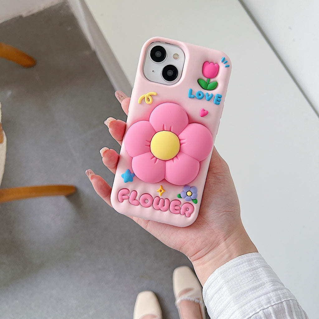 Spring Flower Stand Silicone Phone Case